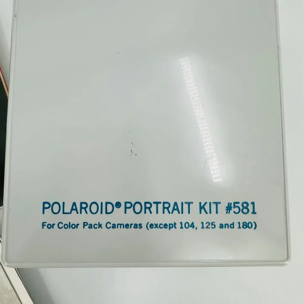 Vintage Polaroid Flash Gun 268 + Portrait Kit 581 + Film & Holder FP-100C + More
